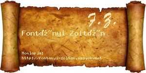 Fontányi Zoltán névjegykártya