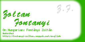 zoltan fontanyi business card